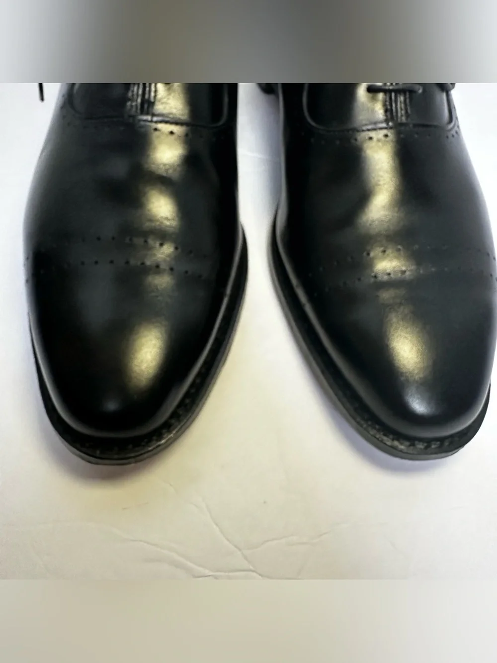 Allen Edmonds Men’s Black Vernon Almond Toe Leather Dress Oxford Shoes- Size 11